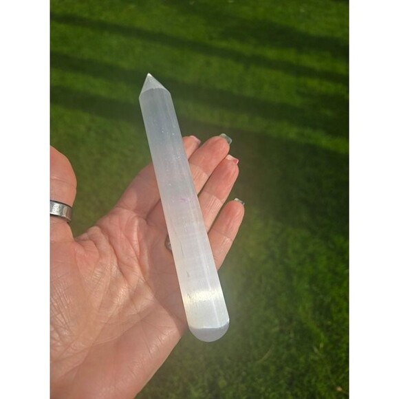 Selenite Crystal 7 Chakra Colorful Massage Wand - Picture 4 of 4